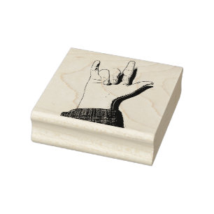 I Love You in ASL  Rubber Stamp