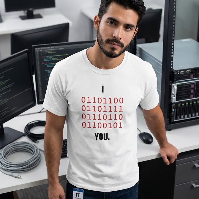 I Love You in Binary Code Programmer Full Stack IT T-Shirt (Creator Uploaded)