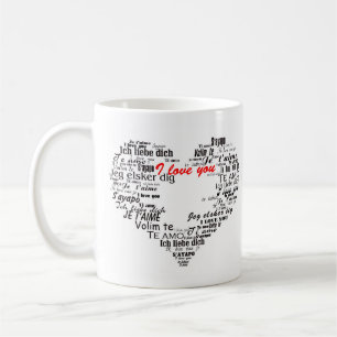 I love you in different languages basic white mug
