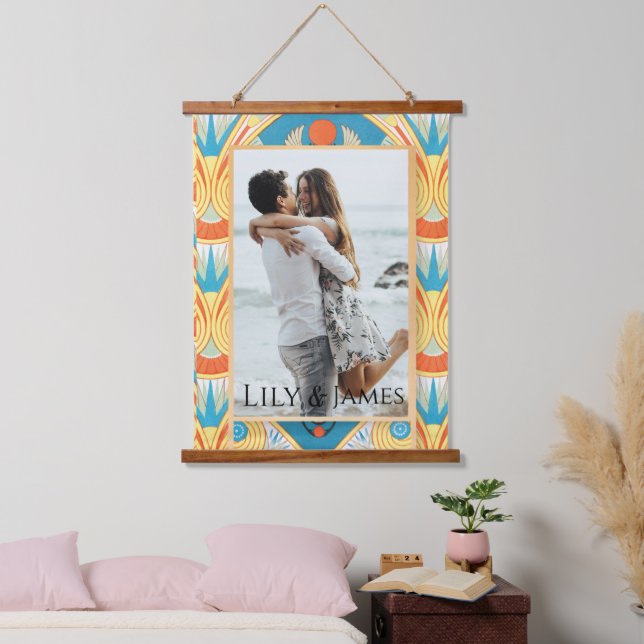 I Love You In Egyptian Hieroglyphics Cartouche Hanging Tapestry (Bedroom)
