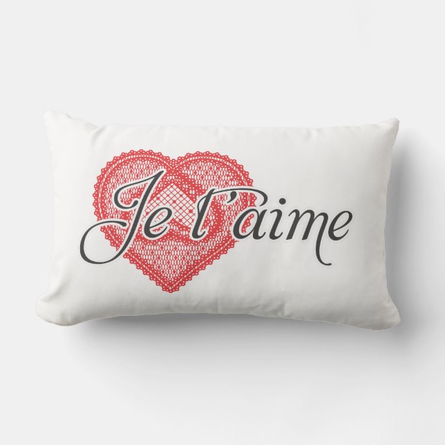 I love you in French - Je t'aime Lumbar Cushion (Front)