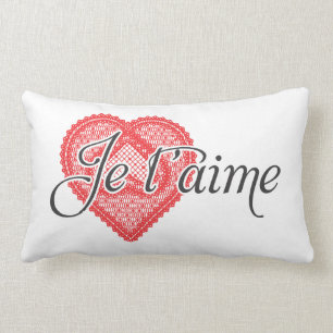 I love you in French - Je t'aime Lumbar Cushion