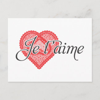 I love you in French - Je t'aime Postcard