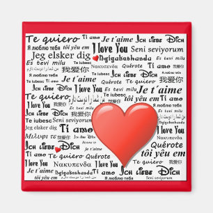 I Love You in Many Languages Magnet