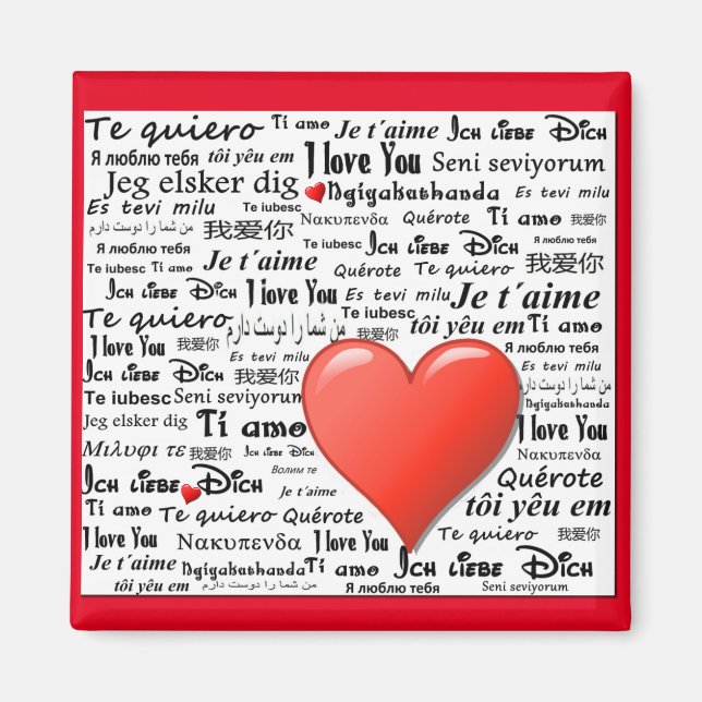 I Love You in Many Languages Magnet (Front)