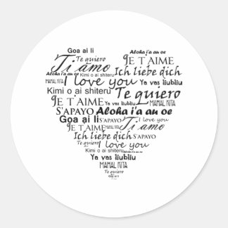 I love you in other languages 5 classic round sticker