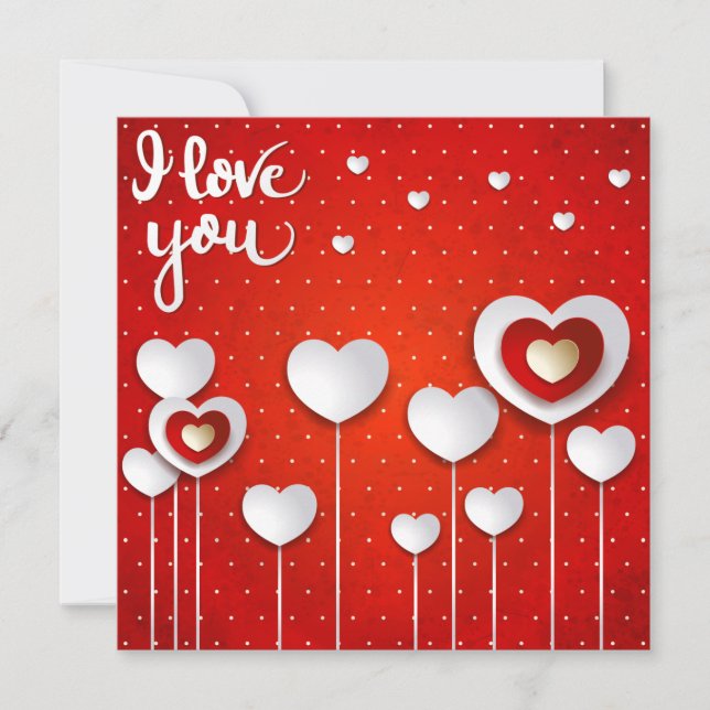 I love you in Red Invitation (Front)