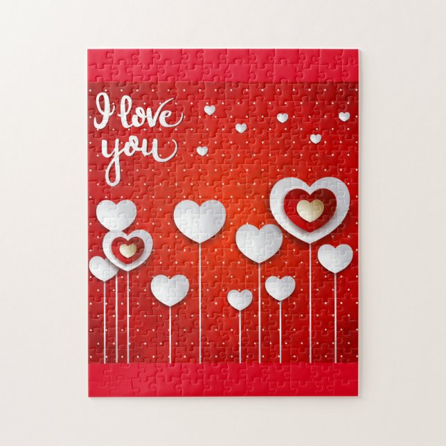I love you in Red Jigsaw Puzzle (Vertical)