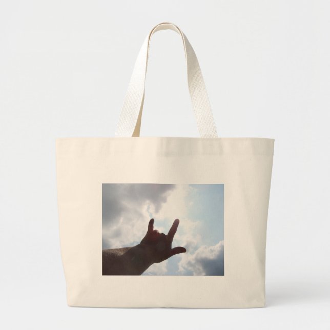 I LOVE YOU in Sign Large Tote Bag (Front)