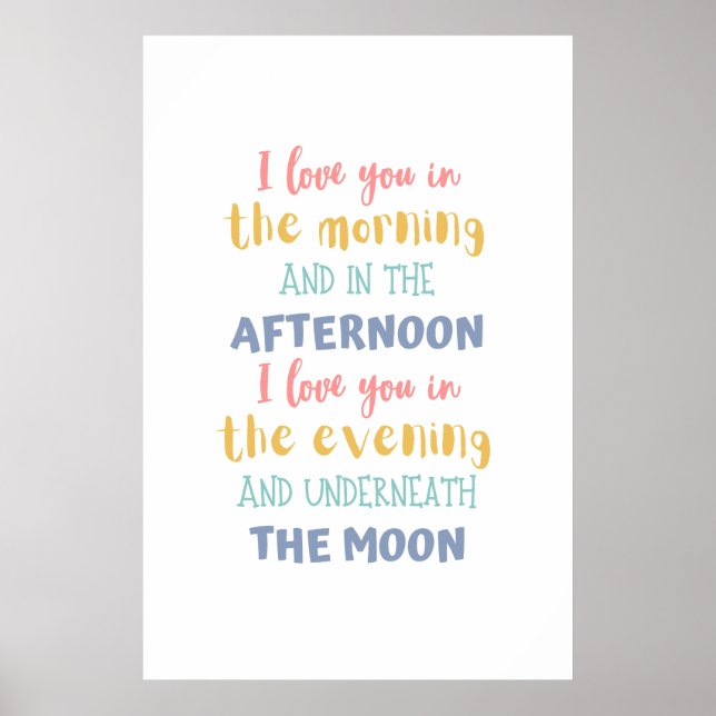 I Love You In The Morning Skidamarink Colourful Ar Poster (Front)