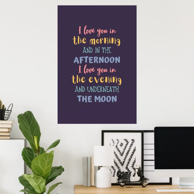 I Love You In The Morning Skidamarink Colourful Poster (Home Office)