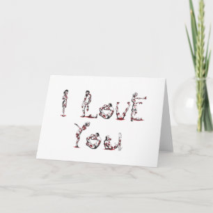 I Love You in Zombie Font Card