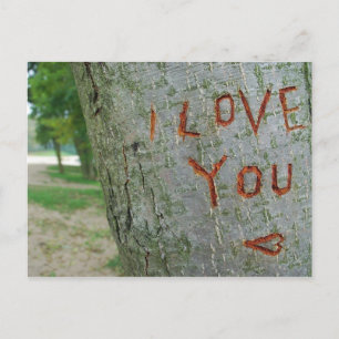 I love you inscription postcard