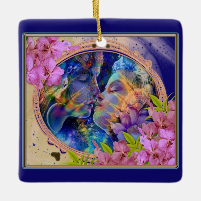 I love you insulated water bottle ceramic ornament (Front)