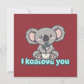 I love you Koala bear pun Holiday Card