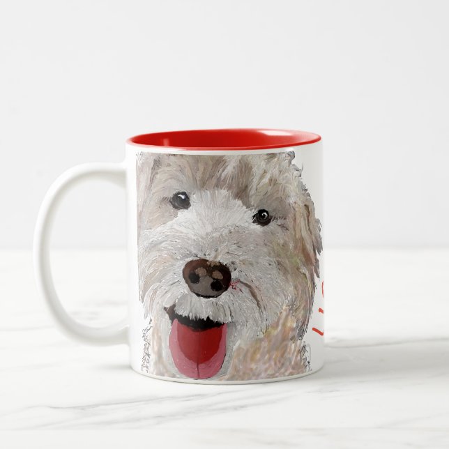 I love you!  Labradoodle  Two-Tone Coffee Mug (Left)