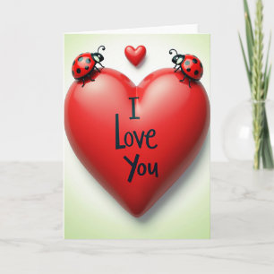 I Love You Ladybug Heart Card