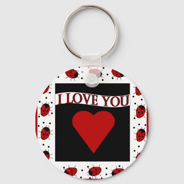I Love You Ladybugs Key Ring (Front)