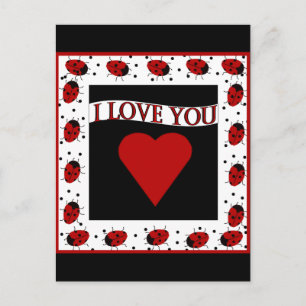 I Love You Ladybugs Postcard