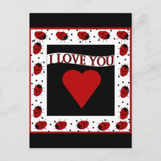 I Love You Ladybugs Postcard