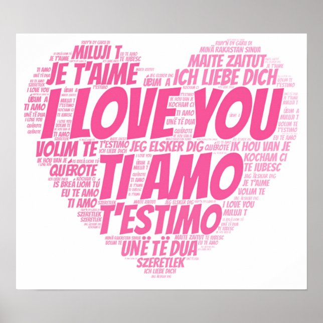 I love you languages around the world poster (Front)