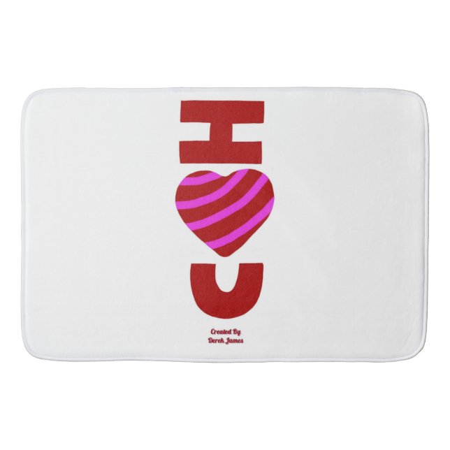 I Love You Large Bath Mat (Front)
