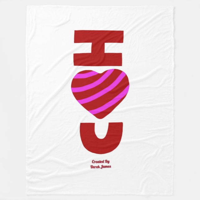 I Love You Large Fleece Blanket (Front)