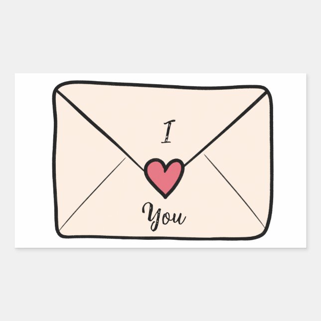 I Love You Letter Rectangular Sticker (Front)