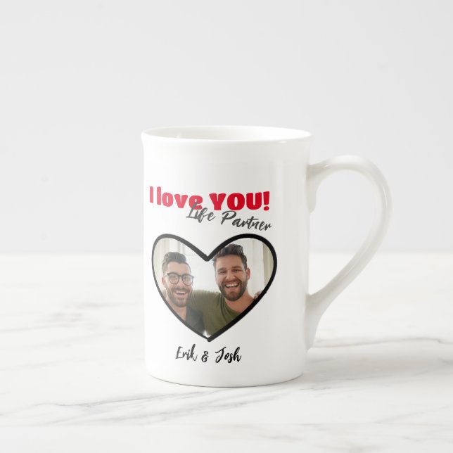 I Love YOU, Life Partner, Couples Mug (Right)