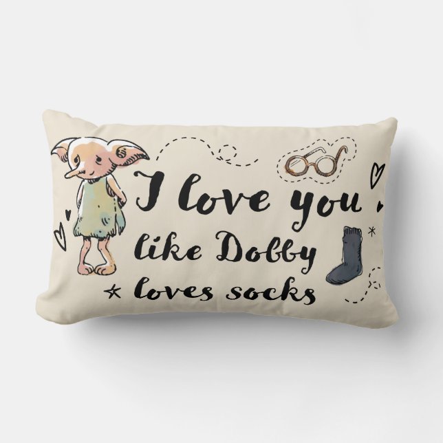 I Love You Like Dobby Loves Socks Lumbar Cushion (Front)