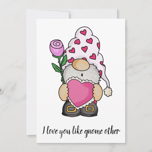 I love you like gnome other valentine love card (Front)