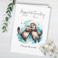 I Love You Like No Otter Pun Valentine's Day