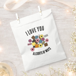 I Love You Liquorice Allsorts Valentine's Day Cand Favour Bag
