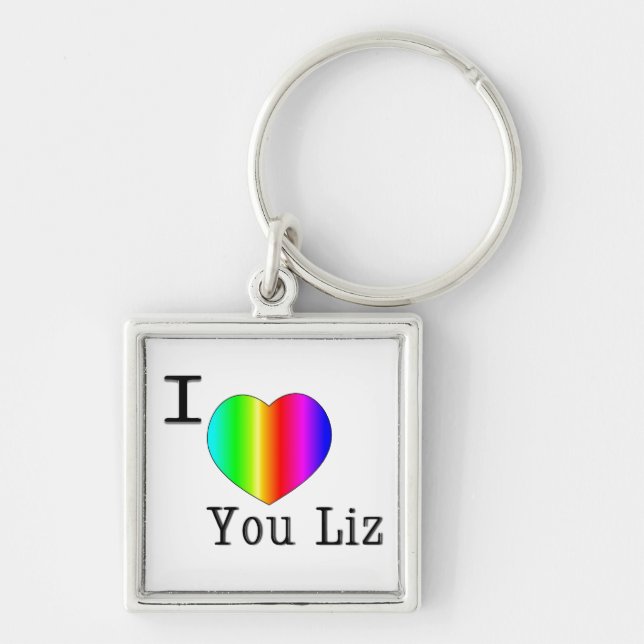 I Love You Liz-Rainbow Key Ring (Front)