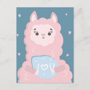 I love you llama postcard