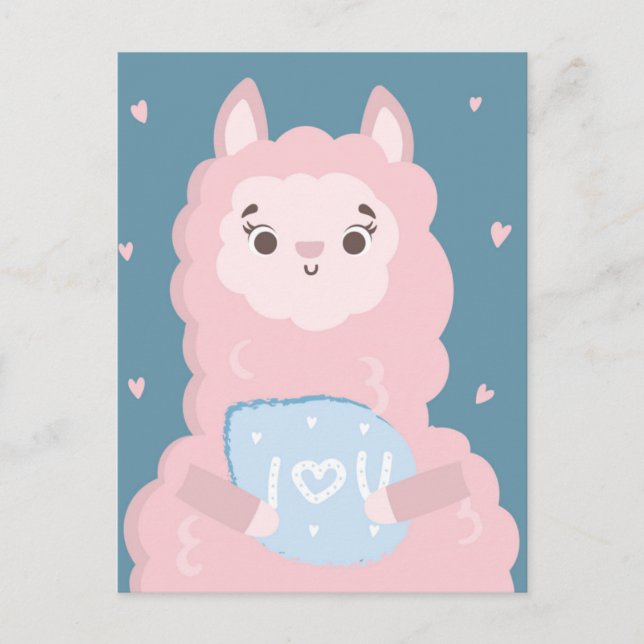 I love you llama postcard (Front)