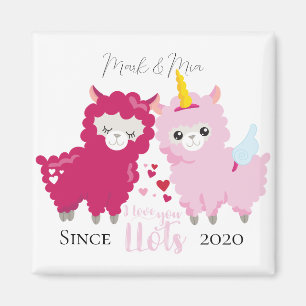I Love You Llots Llama Customised Gift Him Her    Magnet