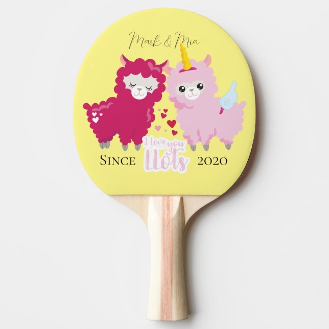 I Love You Llots Llama Customised Gift Him Her     Ping Pong Paddle (Front)