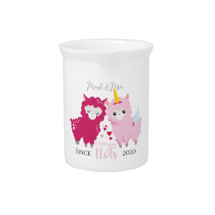 I Love You Llots Llama Customised Gift Him Her     Pitcher