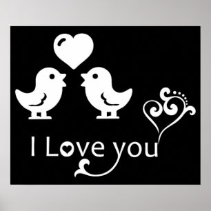 "I LOVE YOU" LOVEBIRDS POSTER