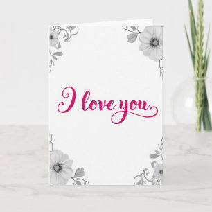 I Love You Magenta Bold Card