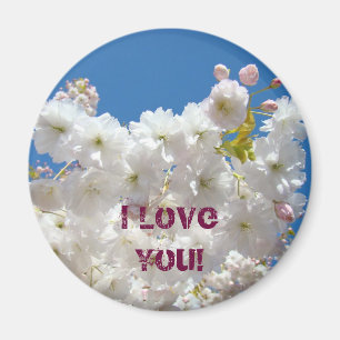 I Love You! magnet gift Pink Tree Blossom Flowers