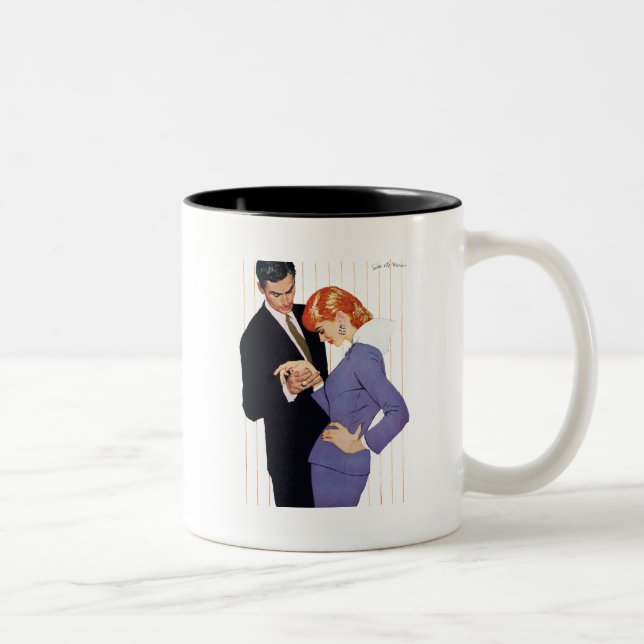I Love You, Mama Girl 2 Two-Tone Coffee Mug (Right)
