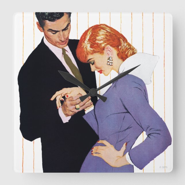 I Love You, Mama Girl Square Wall Clock (Front)