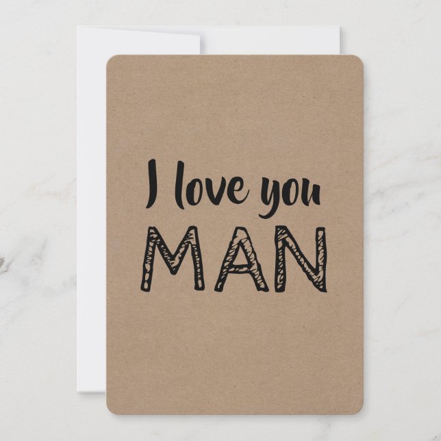 I love you MAN Funny Groomsman Proposal Invitation (Front)