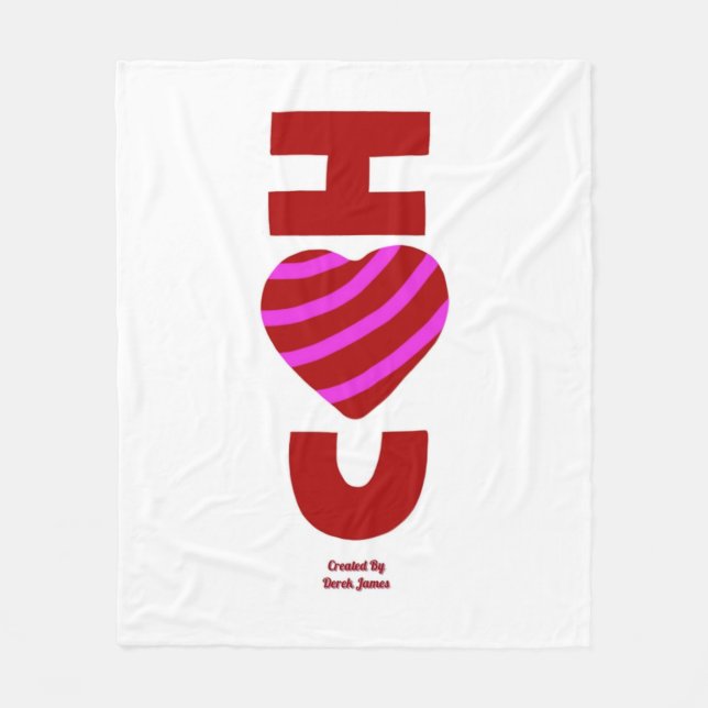 I Love You Medium Fleece Blanket (Front)