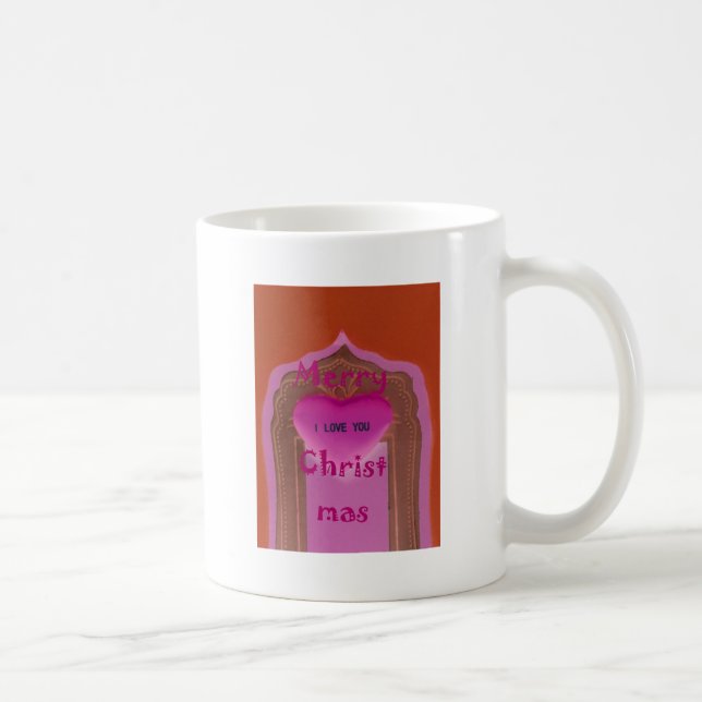 I love You Merry Christmas Heart Coffee Mug (Right)