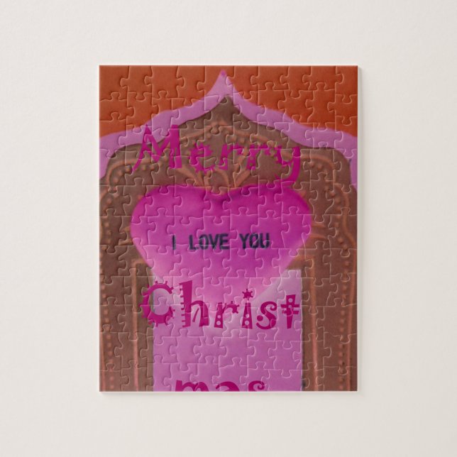 I love You Merry Christmas Heart Jigsaw Puzzle (Vertical)