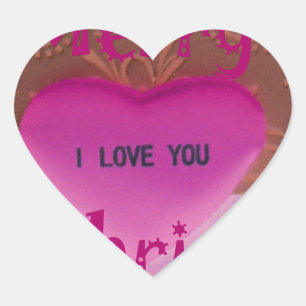 I love You Merry Christmas Heart Sticker