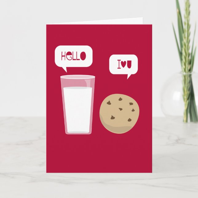 I Love You Milk & Cookie Card Be My Valentine (Front)